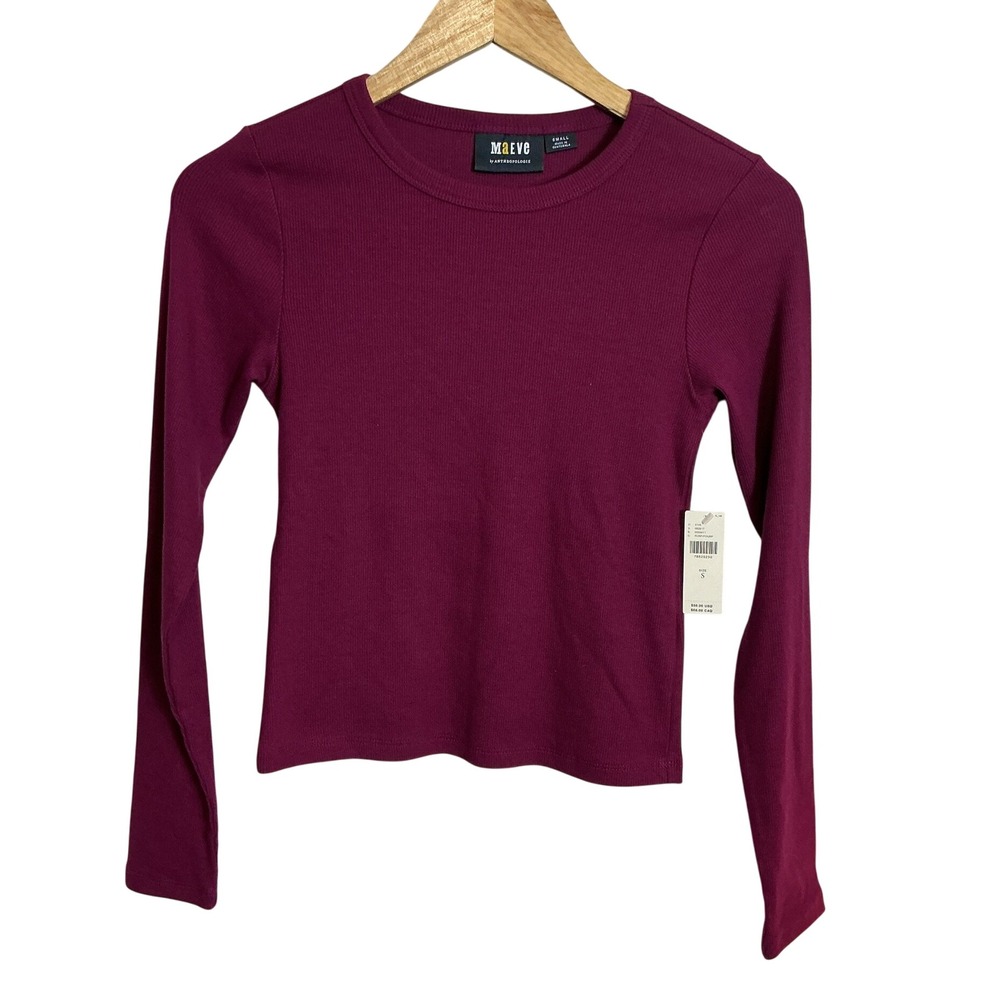 Anthropologie Maeve Small Blair Stretch Cotton Crewneck Baby Tee NEW